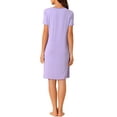 thumbnail image 3 of INSPIRE CHIC Women's Sleepshirt Short Sleeve Ruffle Nightgown Sleep Dress Loungewear Nightshirts S Purple, 3 of 6