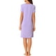 thumbnail image 3 of INSPIRE CHIC Camisón de Mujer de Manga Corta con Volantes, Vestido de Noche, Ropa de Casa, Camisones, L Púrpura, 3 of 6
