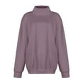 thumbnail image 5 of Womens Oversized Sweatshirts Turtleneck Pullover Long Sleeve No Hood Tops Fall Fashion Outfits 2025 Clothes Light Purple L, 5 of 6