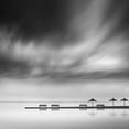 thumbnail image 2 of Digalakis, George 15x15 White Modern Wood Framed Museum Art Print Titled - Four Benches And Three Umbrellas, 2 of 4