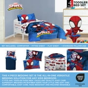 Marvel Team Spidey 4-Piece Toddler/Crib Kids Bed Set – Spidey & His Amazing Friends Bedding