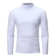 thumbnail image 1 of pstuiky camisetas de manga larga para hombre, Camiseta de manga larga con cuello alto simulado de color liso para hombre, blusa básica de talla grande tops de invierno para hombre m, 1 of 5