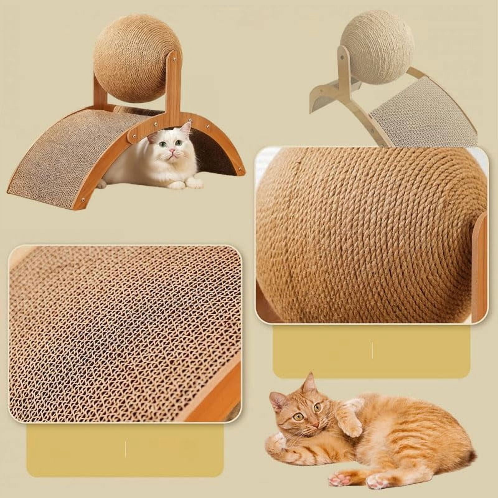 Generic Cat Scratching Post with Arch Bridge and Ball on Stand