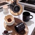 thumbnail image 3 of Onader 14OZ Coffee Mugs Set of 4, Stoneware Tea Cup Set with Handle, Premium Glaze Cups for Latte/Cocoa/Cappuccino, Dishwasher & Microwave Safe - Matte Black, 3 of 7