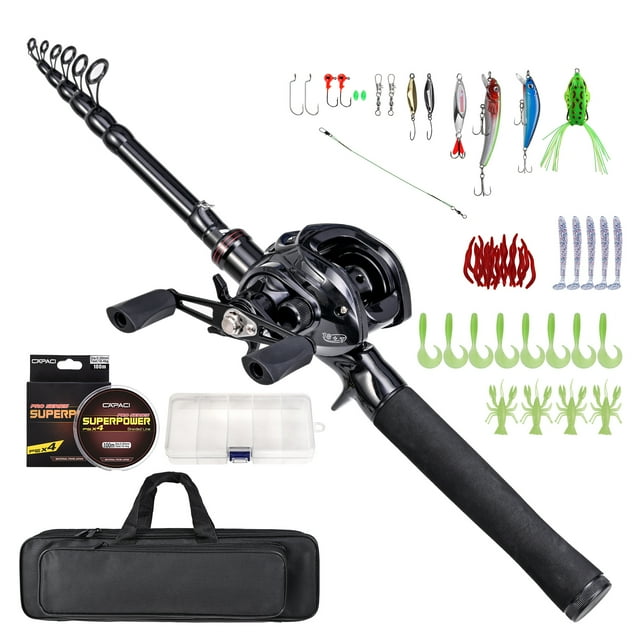 Fishing Rod & Reel Combo Set Portable Telescopic 180cm/210cm