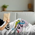 thumbnail image 3 of Pride Soft Flannel Fleece Throw Blanket, LGBT Slogan Writing Unicorn Mascot Character Rainbow Tail, Cozy Plush for Indoor and Outdoor Use, 50" x 60", Multicolor, by Ambesonne, 3 of 5