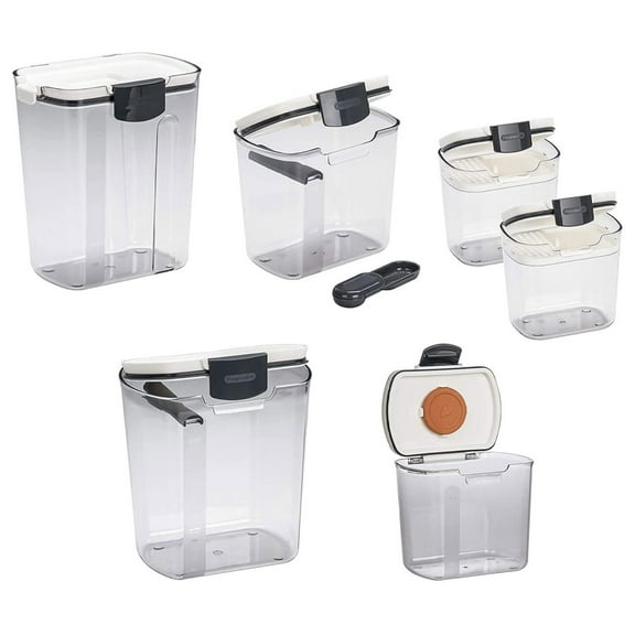Progressive ProKeeper Baker's Airtight Kitchen Storage Canister Container Set for Flour, Sugar & More, Keeps Ingredients , with Accessories (Multicolor, 6- Piece)