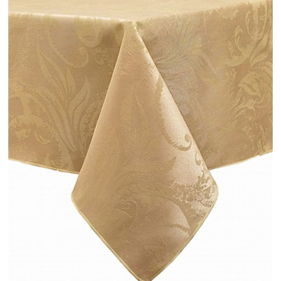 BB&B Autumn Scroll Gold Damask Fabric Tablecloth Table Cloth 60x144 Ob