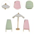 thumbnail image 6 of Kokiya 3 Pieces 1:12 Dollhouse Beach Chair and Umbrella for Miniature Garden Indoor, 6 of 9