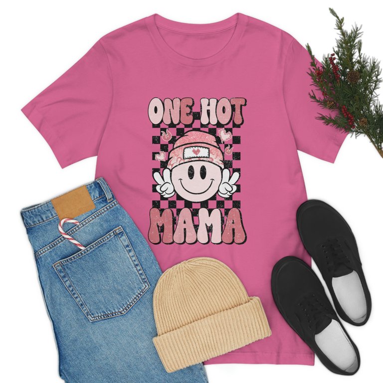 One hot mama, gift for her, gift for mom, mother's day graphic t-shirt