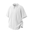 thumbnail image 4 of hoksml Men's Short Sleeve Collared T-Shirt, Vertical Seam Relaxed Fit Soft Top with Stand Mandarin Collar for Business Golf Daily Outdoor Casual Wear, 4 of 6