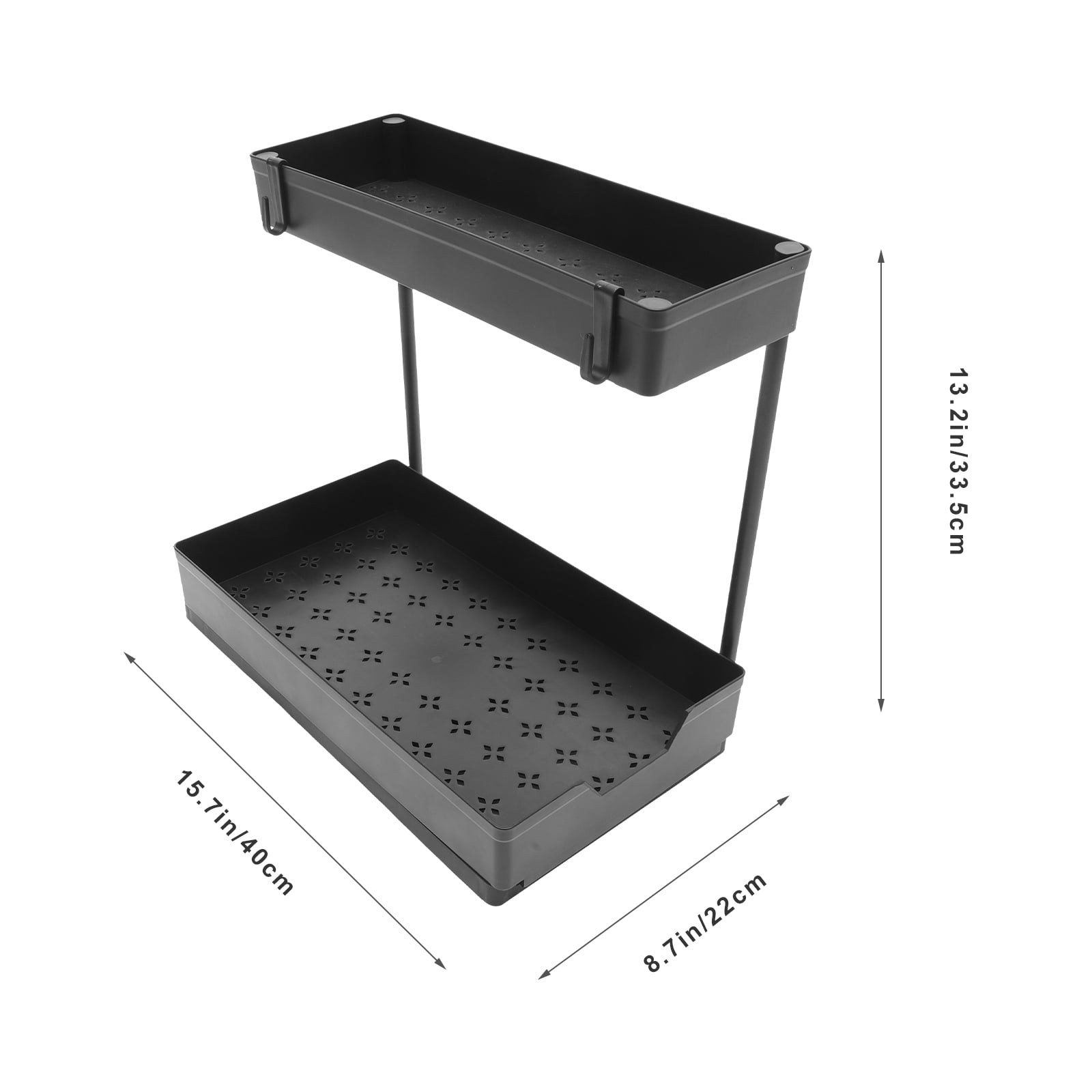 Milisten 1Pack Kitchen Organizers And Storage Cabinet Pull Out Under Sink Organizer Black L-Shaped