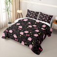 thumbnail image 3 of Feelyou Cute Pink Ghost Bow Bed Spread Queen, Kawaii Star Print Queen Coverlet Set, 3-Piece, 1 Comforter and 2 Pillowcases, 3 of 7