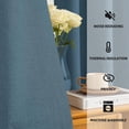 thumbnail image 3 of Yakamok 100% Blackout Dusty Blue Send Linen Curtains 90 Inches Long for Living Room, Room Darkening Textured Curtains for Bedroom with White Liner 2 Panels, 3 of 5