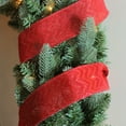 thumbnail image 4 of Northlight Pack of 12 Wine Red Glitter Chevron Wired Christmas Craft Ribbon 2.5" x 120 Yards, 4 of 4
