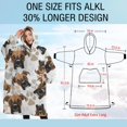 thumbnail image 4 of Oversized Wearable Blanket Hoodie,Cute Doberman and Dog Footprint Sherpa Blanket Hoodie with Super Pockets,Super Warm Fuzzy Pullover for Women & Men, 4 of 6