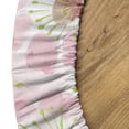 thumbnail image 5 of Ambesonne Garden Fitted Round Tablecloth, Pink Flowers Watercolor Plot, 56"- 60" Diameter, Pale Rose and Apple Green, 5 of 5