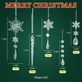 thumbnail image 6 of Inadays 32pcs Crystal Christmas Ornaments Set - Clear Acrylic Snowflake & Icicle Drop Hanging Decor for Tree, Winter Wonderland Party, 6 of 7