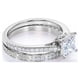 thumbnail image 3 of JeenMata Anillo de Compromiso Antiguo Sencillo con Banda Pavé de Moissanita de Corte Princesa de 1,75 Uds Oro Blanco de 18 K sobre Plata, 3 of 6