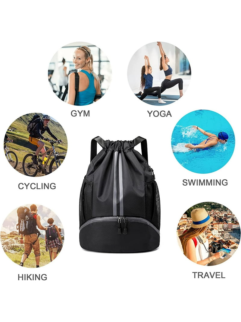 Lightweight Swim Bag Sackpack, Drawstring Backpack with Dry  display picture 3