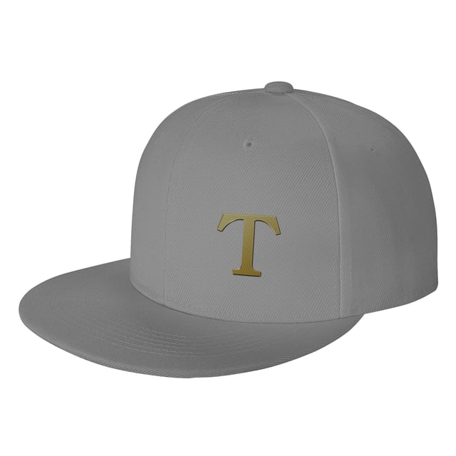 ZICANCN Alphabet T Pattern Baseball Caps, Trucker Hats for Men And Women, Adjustable Breathable Flat Caps, Gray