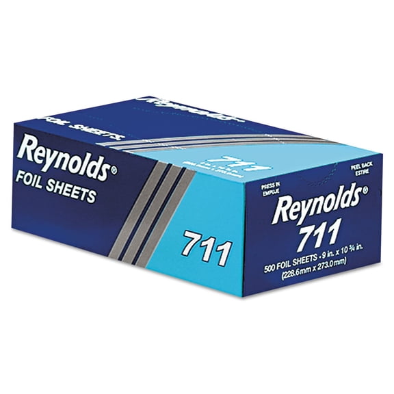 Wrap 711 Pop-Up Interfolded Aluminum Foil Sheets, 9 x 10 3/4, Silver, 6 Packs of 500 (Case of 3000 Sheets)