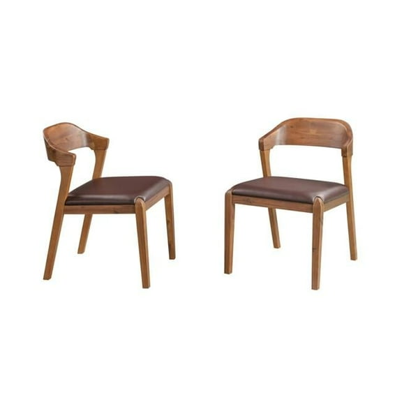 Rasmus Dining Side Chairs, Chestnut Wire-Brush - Set of 2
