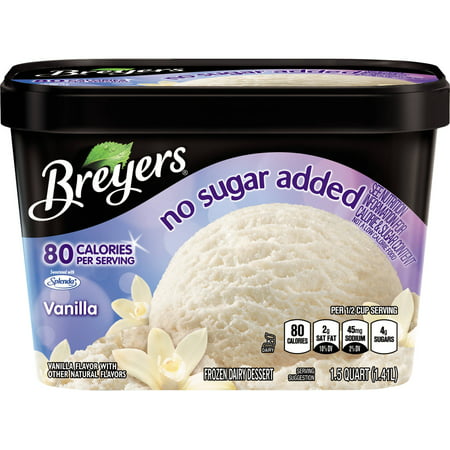 sugar ice cream breyers added vanilla walmart splenda dairy frozen dessert
