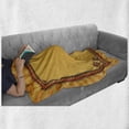 thumbnail image 6 of Fiesta Soft Flannel Fleece Throw Blanket, Frame Pattern with Skull Sombrero and Maracas Mexican Elements Geometric, Cozy Plush for Indoor and Outdoor Use, 50" x 60", Marigold Red Green, by Ambesonne, 6 of 6