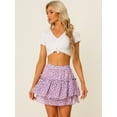 thumbnail image 3 of DARING DIVA Women's Elastic Waist Layer Ruffle A-Line Skirt XS Light Purple, 3 of 6