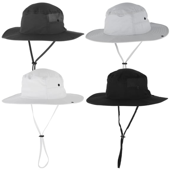 4 Pcs Water-Resistant Lightweight Wide Brim Sun Hat, Quick Dry Bucket Hat, Breathable Mesh, Adjustable, 22-23.6 in Head for Fishing Hiking, Multicolor