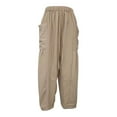 J21439 LILLUSORY Women‘s Linen Wide Leg Pants 2024 Casual Loose