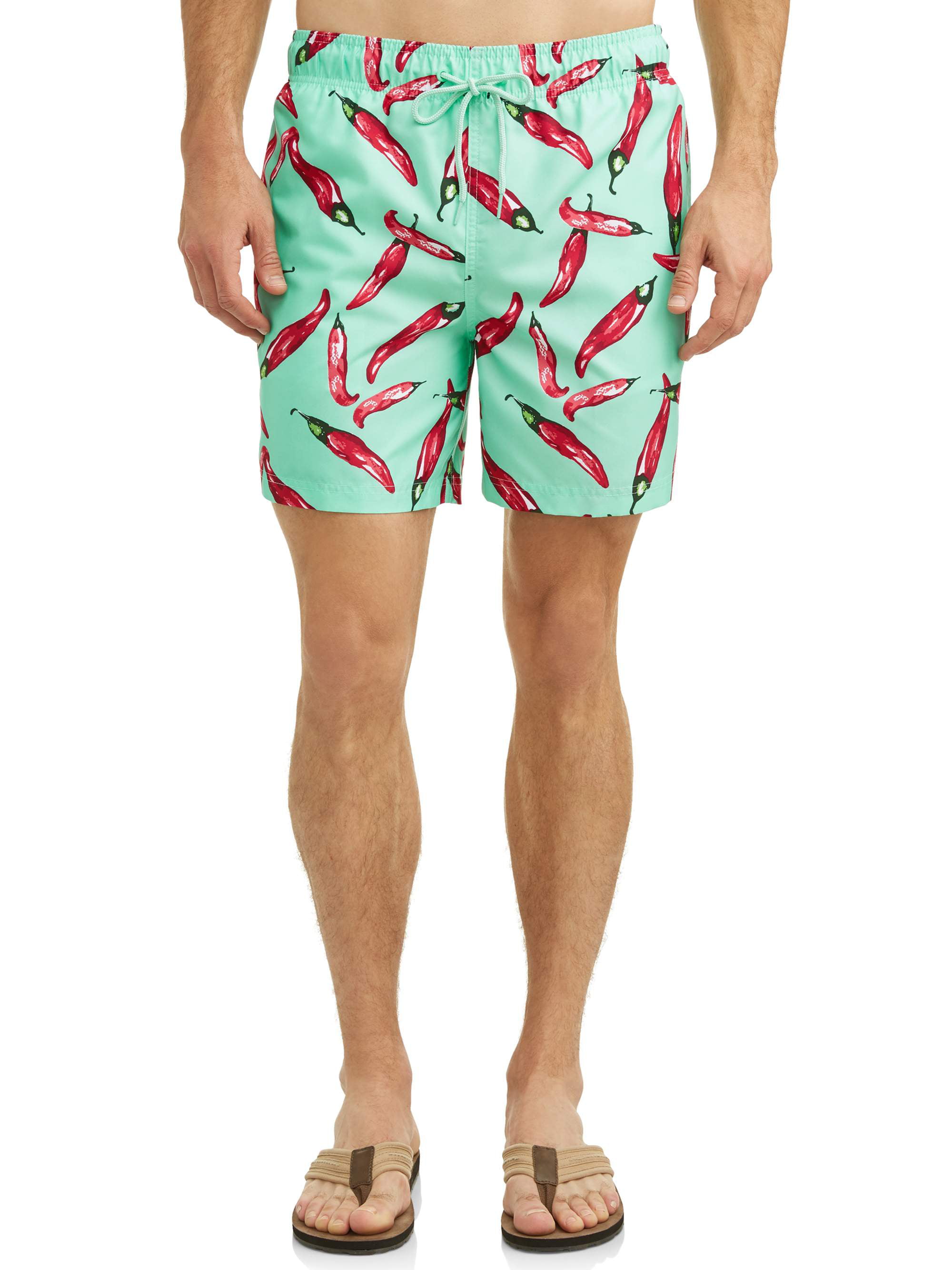New Menâ€™s Swim Trunks Trendy Swimming print Boxer Shorts Summer Beach Swimwear