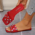 thumbnail image 6 of Fasiaou Women Fashion Metallic Stud Slide Sandals Cushion Outdoor Walking Comfortable Flat Slippers Summer Casual Non Slip Support Stylish Lightweight, 6 of 9