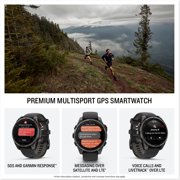 Garmin fenix 8 Pro 47mm, inReach Technology, Premium Connected Multisport GPS Smartwatch, AMOLED Display, Sapphire, Carbon Gray DLC Titanium with Black/Pebble Gray Silicone Band Bundle