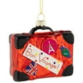 thumbnail image 3 of Northlight 3.25" Shiny Red Bon Voyage Travel Suitcase Glass Christmas Hanging Ornament, 3 of 5