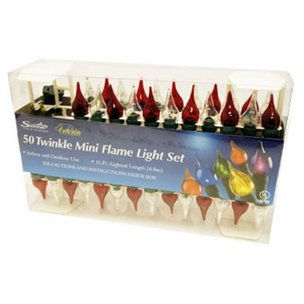 Sienna G6256E11 Scintillant Flamme Pointe Réflecteur Set&44; 50 Lumière&44; Rouge & Claire Iridescent