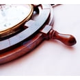 thumbnail image 4 of Wooden Ship Wheel Clock - Rim Clock - 18 Inches - (White Roman Dial - 8"), 4 of 5