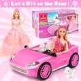 thumbnail image 3 of ZITA ELEMENT 78 Pcs 11.5 Inch Doll Pink Convertible Car Playset, Dress up for Kids Including 11.5 in Girl Doll, Toy Car, 1 Fancy Dress, 3 Regular Dress, 1 Fashion Dress, 71 Accessories, 3 of 7