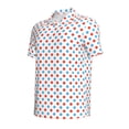 thumbnail image 4 of Wukai Red Blue Polka Dots Men’s Polo Shirts,Quick-Dry Athletic Shirt,Classic Fit Shirts-3X-Large, 4 of 8