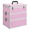 thumbnail image 1 of vidaXL Make-up Case 37x24x40 cm Pink Aluminium, 1 of 5