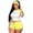 A-Yellow381, variant on Bibifish Women Two Piece Sets Color Block Raglan Sleeve Crop Tops High Waist Biker Shorts Casual Workout Loungewear Clothing Sets