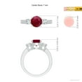 thumbnail image 5 of ANGARA Natural Classic Three Stone 1.4 ct Ruby and Diamond Ring in 14K White Gold for Women (Size-7mm) | July Birthstone, Birthday, Anniversary, Jewelry Gift for Women | Natural Ruby Ring, 5 of 9