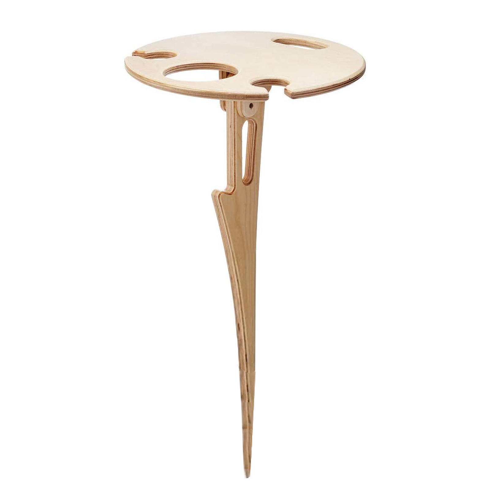 (Beige) Outdoor Wine Table Portable Picnic Table Wine Glass Holder Folding Table - image 1 of 11