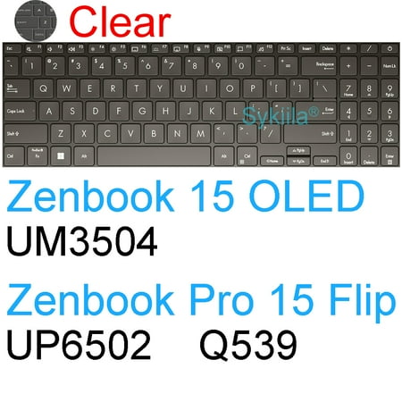 Keyboard Cover for ASUS Zenbook 15 Flip Pro UM3504 UP6502 Q539 UX563 UX564 UM562 Q508 Q528 Q538 Silicone Protector Skin Case Clear