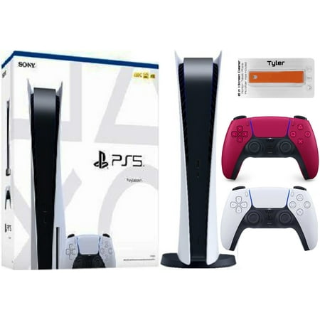 PlayStation 5 Disk Edition with PS5 Cosmic Red Dualsense Controller & Tyler 2 in 1 Screen Cleaner Limited Bundle
