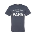 thumbnail image 2 of Wild Bobby My Favorite People Call Me PAPA Father's Day Men Graphic Tee, Vintage Heather Blue, X-Large, 2 of 5
