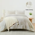 thumbnail image 2 of Hitime Ultra Soft Beige Twin Size Comforter Set 3 Pieces Gentle Down Alternative Bedding 1 Lightweight Comforter and 2 Pillowcases, 2 of 9