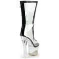 thumbnail image 3 of Sexy Chic PVC transparent Women's Clear Chunky Heel Ankle Boots in Black, 3 of 3