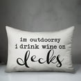 thumbnail image 2 of Creative Products Drink Wine on Decks White and Black 14x20 Indoor / Outdoor Pillow, 2 of 2